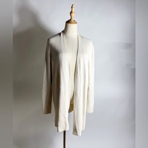 REISS Mariko Ribbed Ivory Cardigan Wool Blend Medium